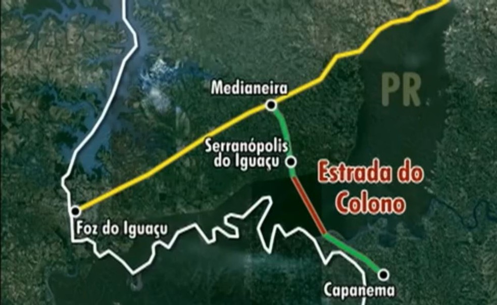Estrada do Colono tinha cerca de 17 quilômetros de extensão — Foto: RPC/Arquivo