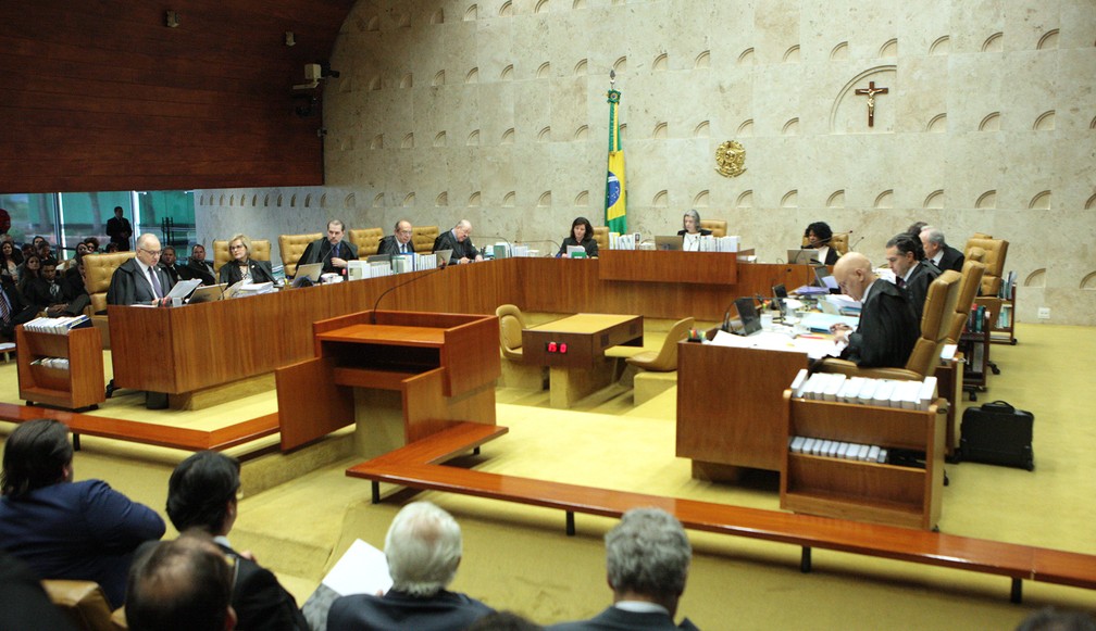 Ministros durante a sesso de julgamento do habeas corpus preventivo pedido pela defesa do ex-presidente Luiz Incio Lula da Silva (Foto: Carlos Moura/SCO/STF)