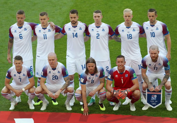 Jogadores da Islândia na Copa do Mundo 2018, antes da partida contra a Argentina (Foto: Clive Rose/Getty Images)