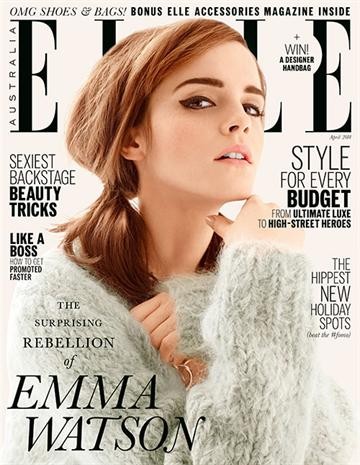 Watson na capa da 'Elle'. (Foto: Reprodução)