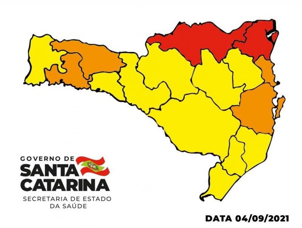 Matriz de Risco em 4 de setembro de 2021 — Foto: SES/Divulgação