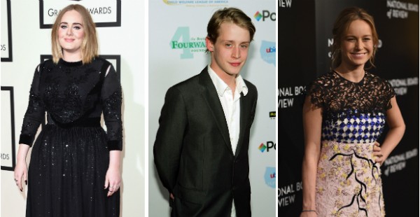 Adele, Macaulay Culkin e Larson Brie (Foto: Getty Images)