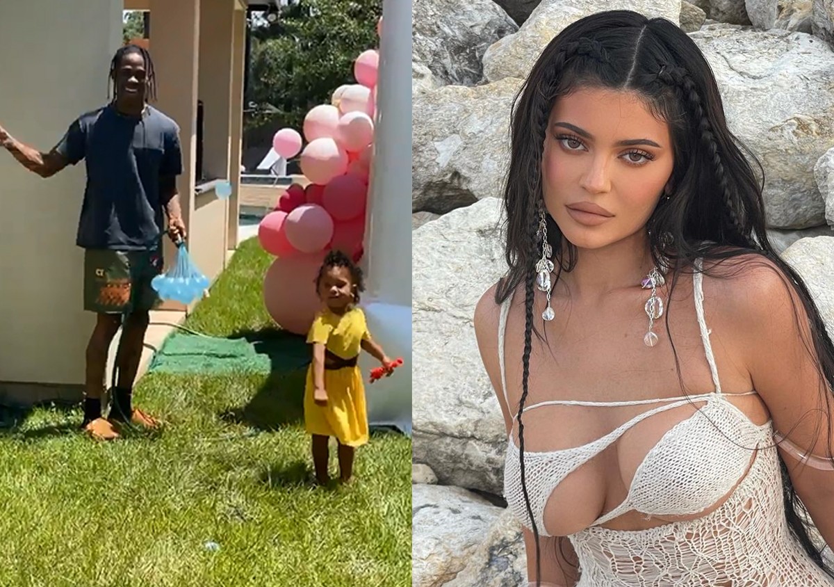 Kylie Jenner e Travis Scott brincam com a filha, Stormi (Foto: Reprodução/Instagram)