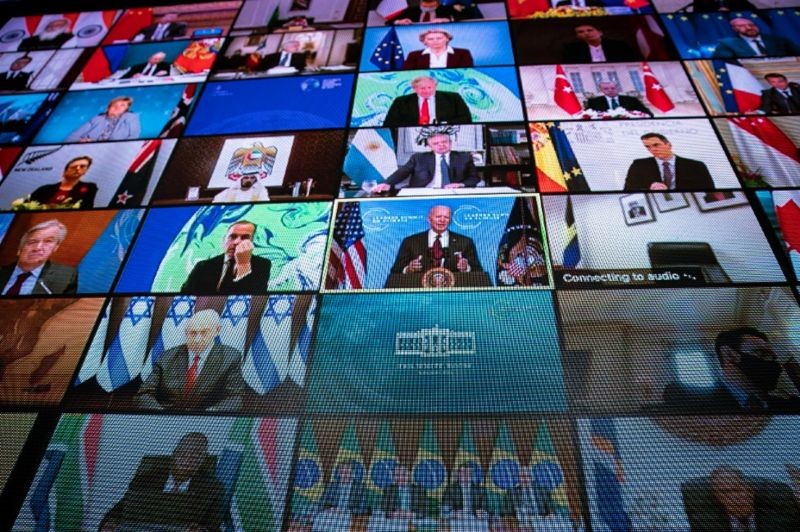 Em abril, o presidente Joe Biden participou de uma cúpula virtual de líderes mundiais para discutir o clima (Foto: EPA)