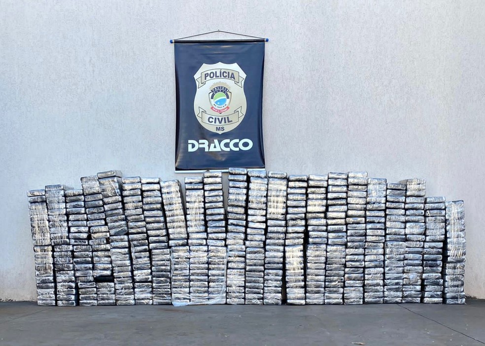 Droga foi apreendida escondida em caminhão clonado.  — Foto: Polícia Civil/Reprodução