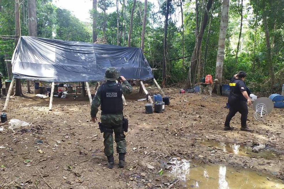 Acampamentos localizados pela fiscalização foram destruídos — Foto: Agência Pará/Divulgação