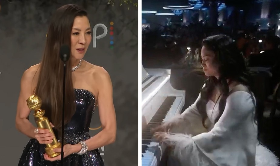 Michelle Yeoh e Chloe Flower no Globo de Ouro 2023