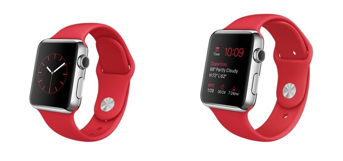 Apple Watch para a campanha RED com pulseira vermelha (Foto: Divulgação/Apple)