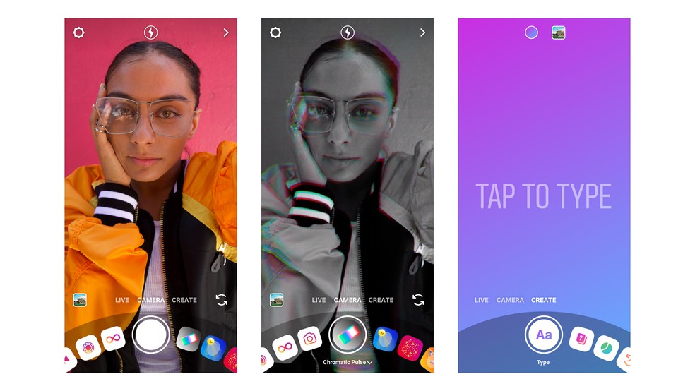 Instagram reformula câmera do Stories e lança recurso "Criar" — Foto: Divulgação/Instagram