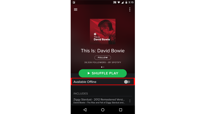 Músicas podem ser baixadas na versão móvel do aplicativo (Foto: Reprodução/Spotify)