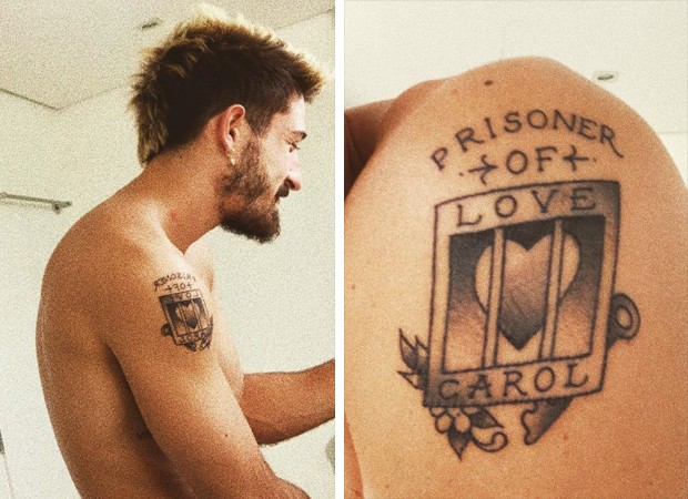 Vinicius Martinez faz tatuagem para Carol Dantas (Foto: Reprodução Instagram)