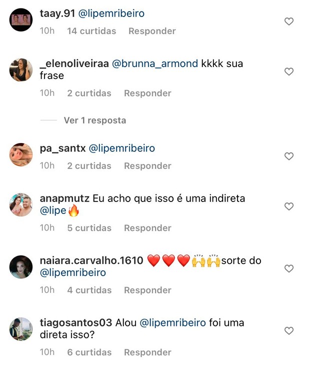 Fãs marcam Lipe Ribeiro na publicação de Viih Tube (Foto: Reprodução / Instagram)