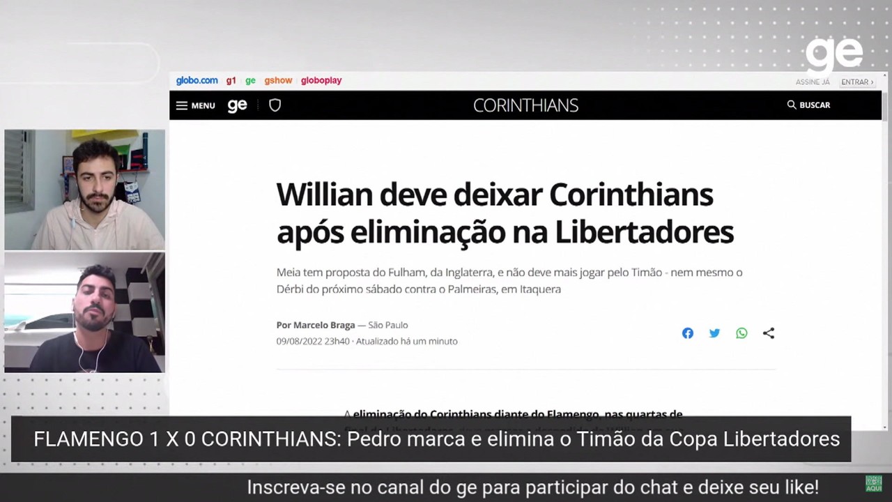 Marcelo Braga fala sobre a saída de Willian do Corinthians
