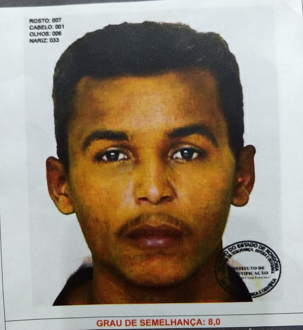 Retrato falado do suspeito de raptar e abusar de criança em Porto Velho. — Foto: Polícia Civil/Divulgação