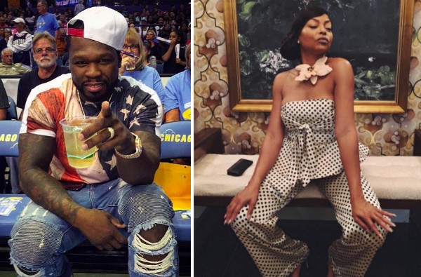 O rapper 50 Cent e a atriz Taraji P. Henson (Foto: Instagram)