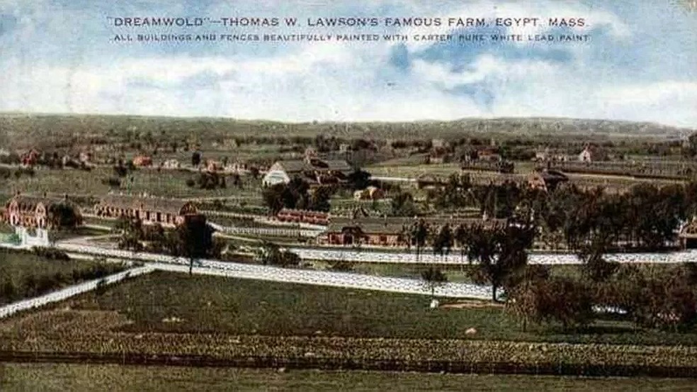 Dreamworld, a enorme propriedade que Lawson construiu na cidade de Sciutate, em Massachusetts — Foto: BBC