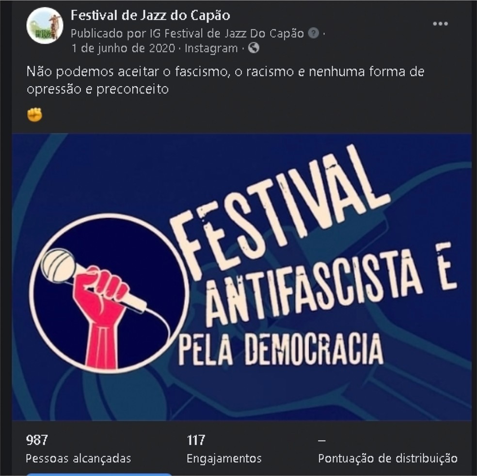 Festival de Jazz da Bahia é aprovado em avaliação da Lei Rouanet com parecer que cita publicação nas redes sociais — Foto: Reprodução