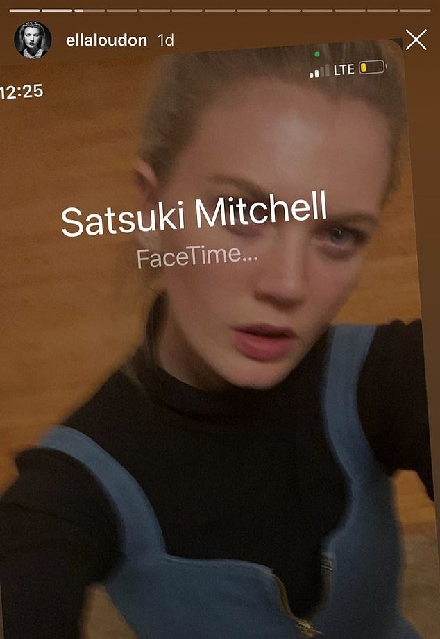 Ella Loudon mostrou uma captura de tela de uma videochamada que fez com Satsuki Mitchell (Foto: Reprodução / Instagram)