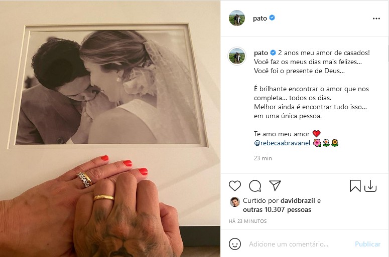 Alexandre Pato e Rebeca Abravanel (Foto: Reprodução/Instagram)