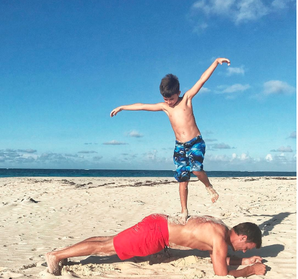 Tom Brady e o filho, Benjamin (Foto: Reprodução/Instagram)
