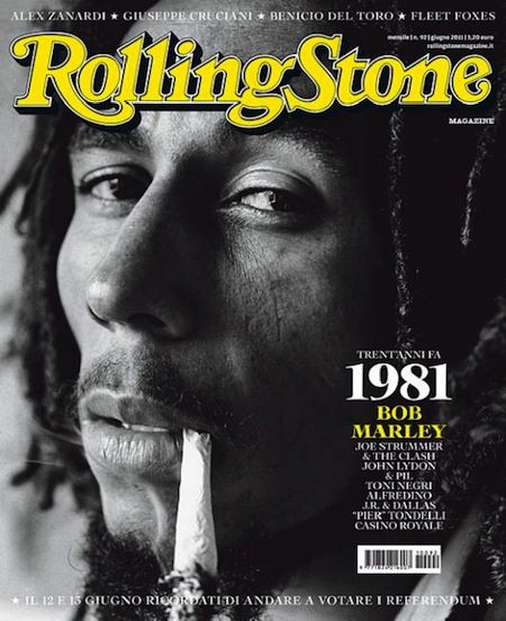 Bob Marley na capa da revista 'Rolling Stone' — Foto: Reprodução/Rolling Stone