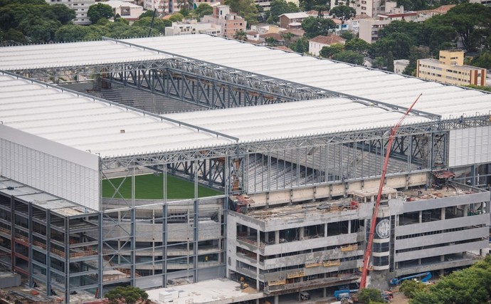 Visão aérea da Arena da Baixada, estádio do Atlético-PR (Foto: Site oficial do Atlético-PR/Alexandre Carnieri/Studio Gaea)