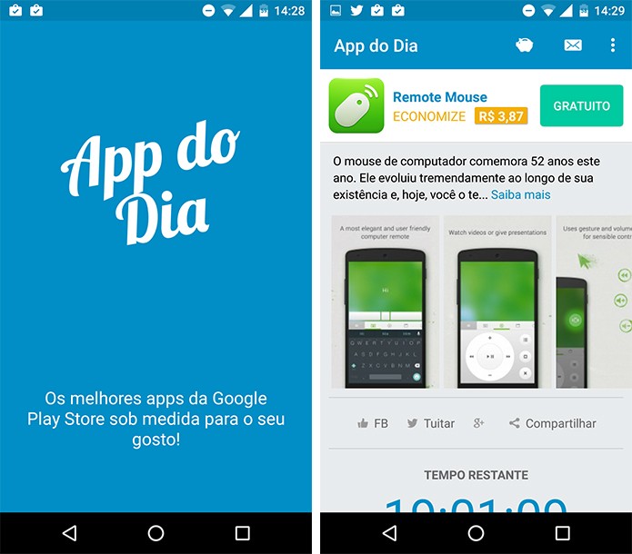 App do Dia é uma das opções para obter apps pagos de forma gratuita. (Foto: Reprodução/Alessandro Junior)