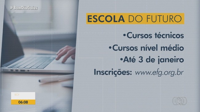 Escolas do Futuro de Gois oferecem mais de 600 vagas para cursos tcnicos de graa