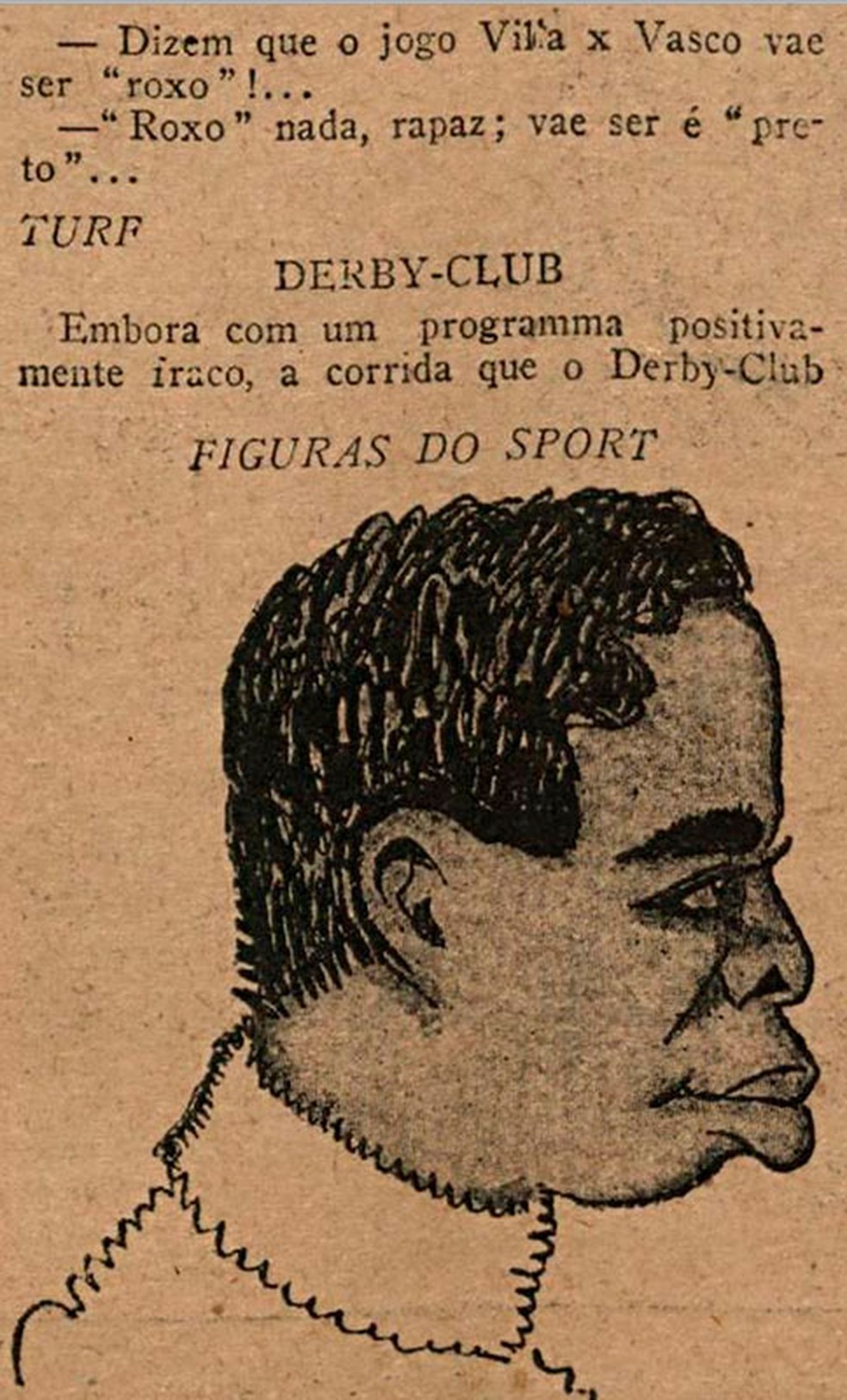Reportagem de cunho racista sobre Nelson da Conceição, o primeiro goleiro negro do Vasco — Foto: Divulgação/Vasco