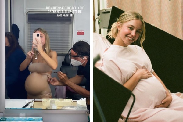 Sydney Sweeney mostra processo para simular gravidez em série (Foto: Reprodução/Instagram)