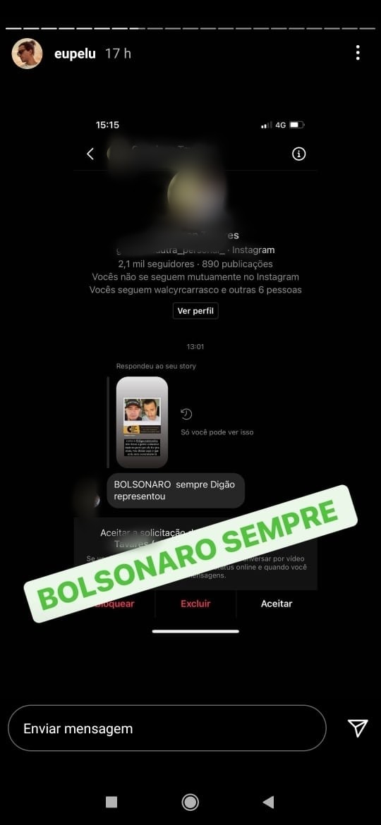 Pe Lu mostra ataques de fãs de Digão (Foto: Reprodução: Instagram) Pe Lu mostra ataques de fãs de Digão (Foto: Reprodução: Instagram)