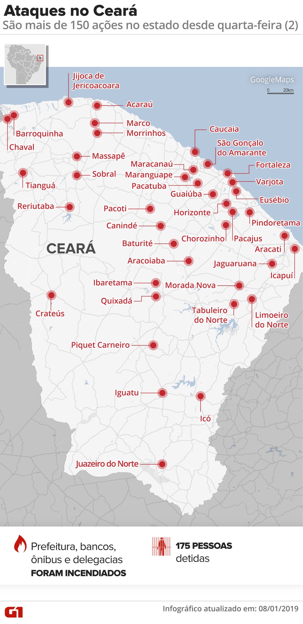 Ataques no Ceará — Foto: Alexandre Mauro/G1