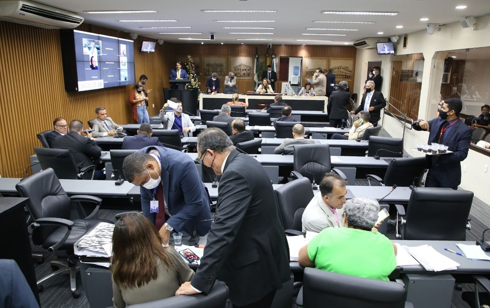 Sessão plenária do dia 29 de dezembro na Câmara Municipal de Natal — Foto: Verônica Macedo/CMN