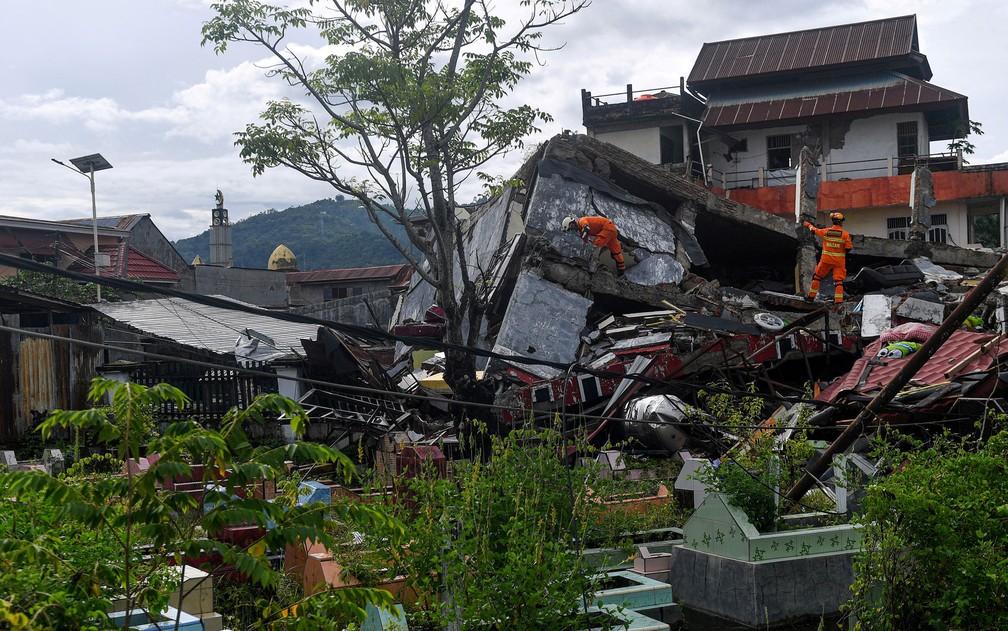 Terremoto na Indonésia — Foto: Sigid Kurniawan/Antara Foto via REUTERS
