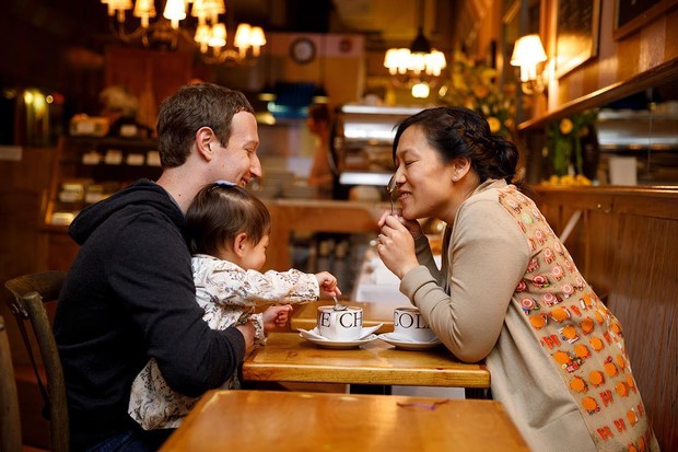 Mark Zuckerberg, a filha e a esposa, Priscilla Chan (Foto: Reprodução/Instagram)