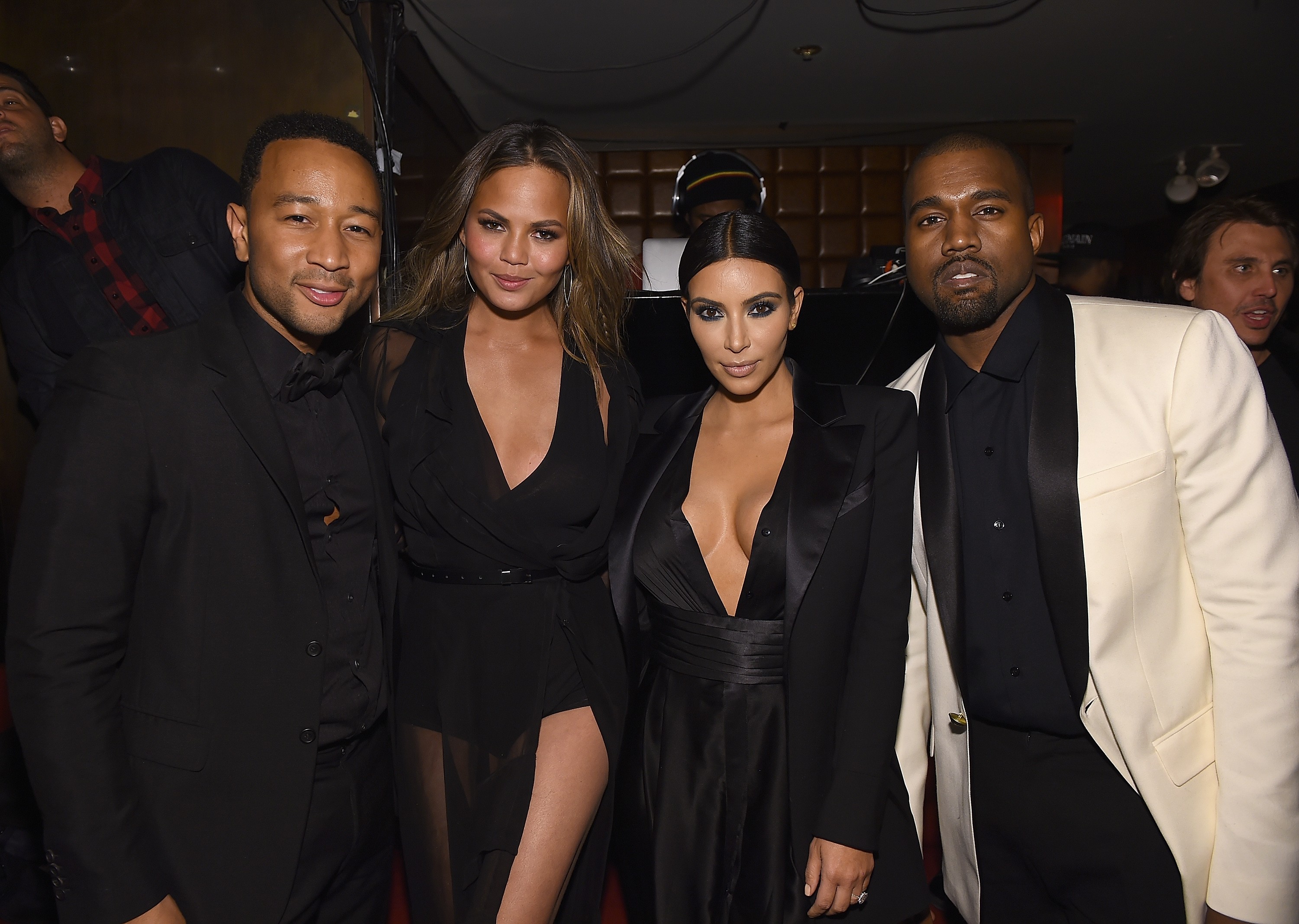 John Legend, Chrissy Teigen, Kim Kardashian e Kanye West (Foto: Getty Images)