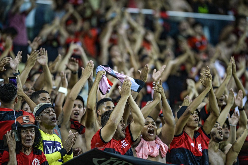 Torcida do Flamengo no primeiro jogo da semifinal do Carioca &mdash; Foto: Marcelo Cortes/Flamengo