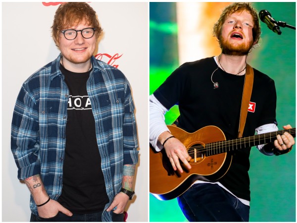 Ed Sheeran em 2017 e em 2019 (Foto: Getty Images)