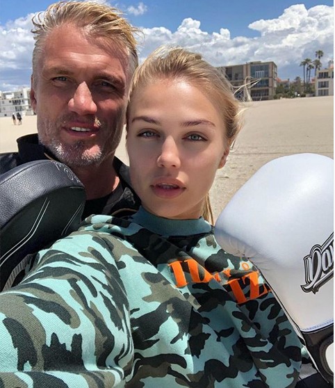 O ator Dolph Lundgren com a filha mais velha (Foto: Instagram)