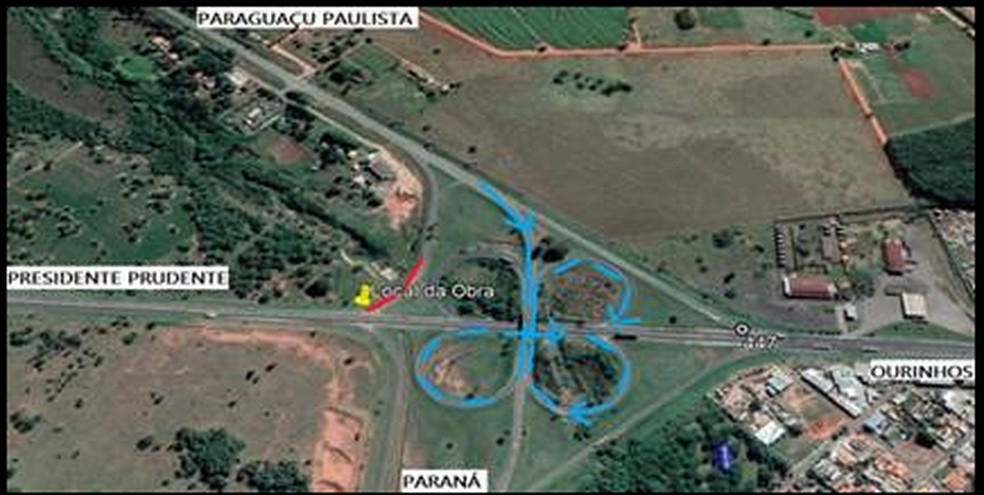 Alça de acesso na entrada de Assis foi interditada para obras na Raposo Tavares — Foto: CART/ Divulgação 