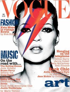 Kate Moss encarna David Bowie em Vogue britânica de 2003