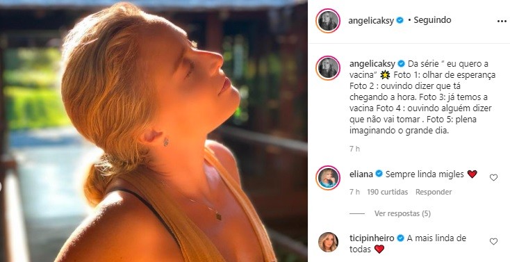 Angélica recebe elogios de amigas famosas (Foto: Reprodução/Instagram)