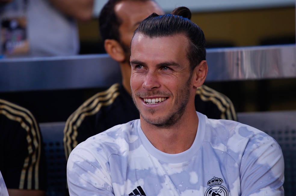 Gareth Bale no banco de reservas do Real Madrid em amistoso nos EUA â€” Foto: EFE/Kena Betancur