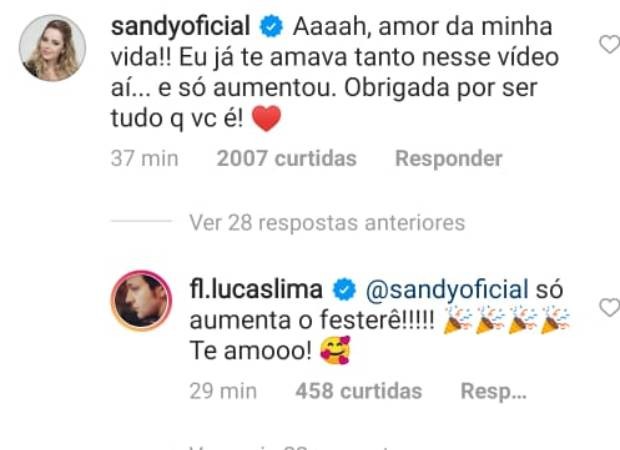 Sandy responde declaração de Lucas Lima (Foto: Reprodução/Instagram)