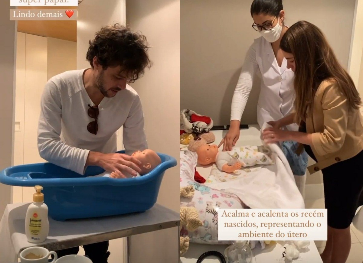 Jayme Matarazzo e Luiza Tellechea fazem curso antes de nascimento do filho (Foto: Reprodução/Instagram)