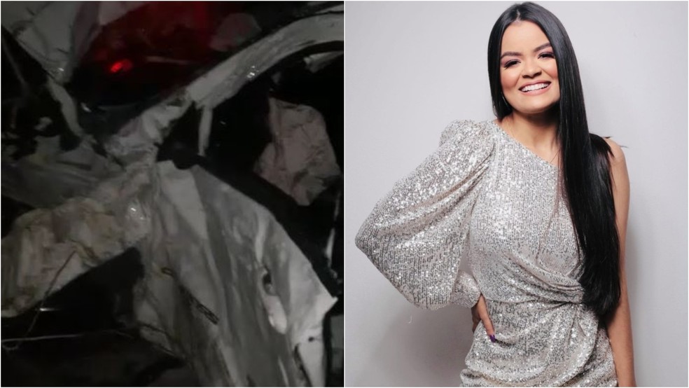 Cantora Danieze Santiago sofreu um acidente de carro na cidade de Itarema, no interior do Ceará. — Foto: Reprodução