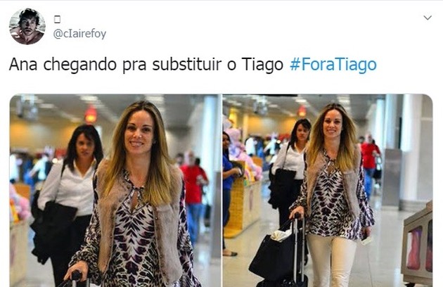 Meme com os pedidos da saída do apresentador Tiago Leifert do 'Big Brother' (Foto: Reprodução/Twitter)