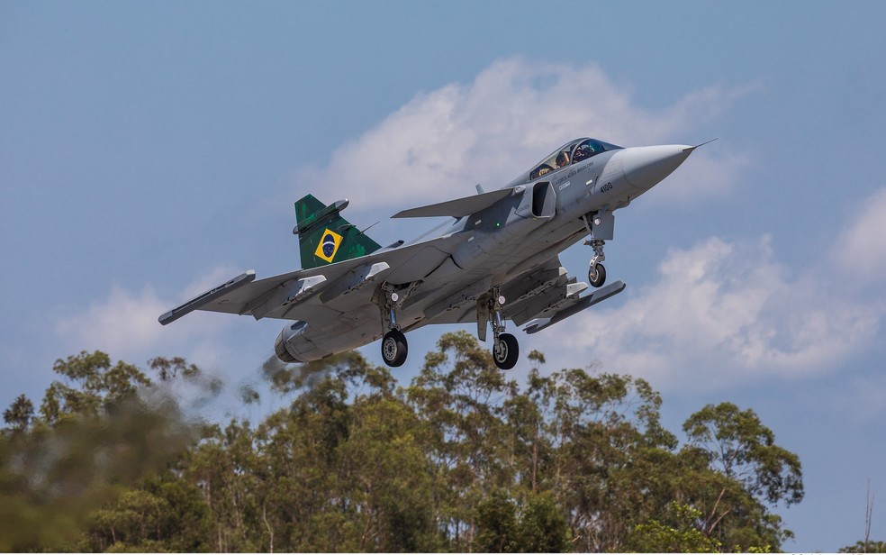 Caças F-39 Gripen da FAB — Foto: Reprodução/SO Johnson/Força Aérea Brasileira