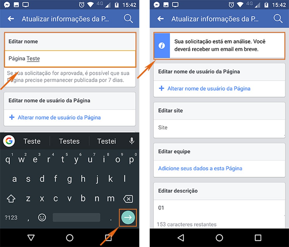 Como mudar o nome da pagina do facebook pelo celular Como Mudar O Nome De Uma Pagina No Facebook Pelo Celular Redes Sociais Techtudo