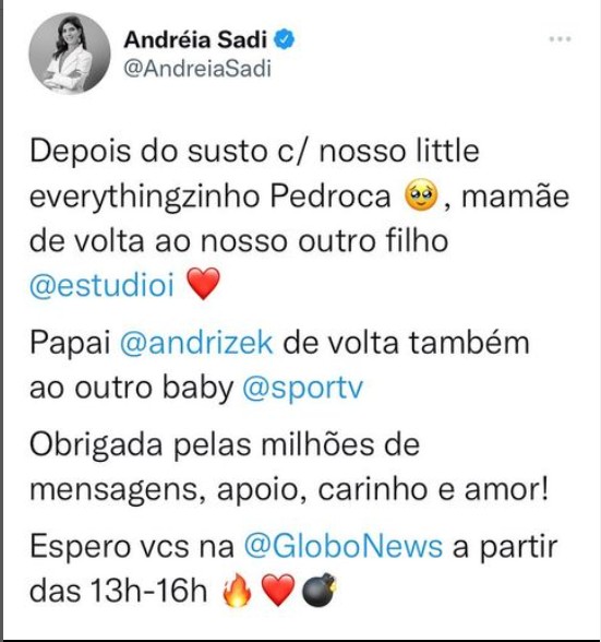 Andréia Sadi ficou afastada da TV para cuidar do filho Pedro (Foto: reprodução instagram)